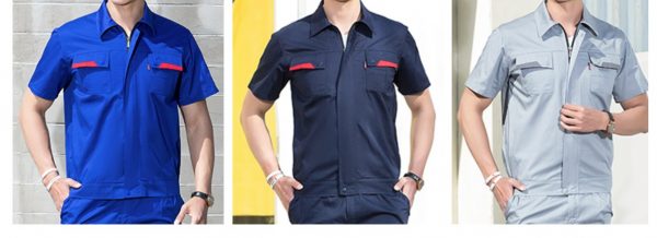 B303定制工作服套裝短袖撞色工程服舒適透氣耐磨