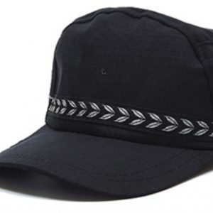B316 保安大陽帽,帆布黑色繡花樣