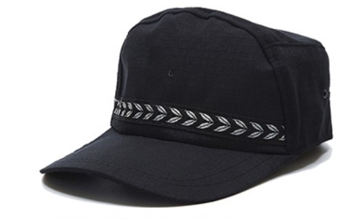 B316 保安大陽帽,帆布黑色繡花樣