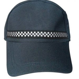 B317 護衛長舌帽,黑白織帶, 滌卡布料