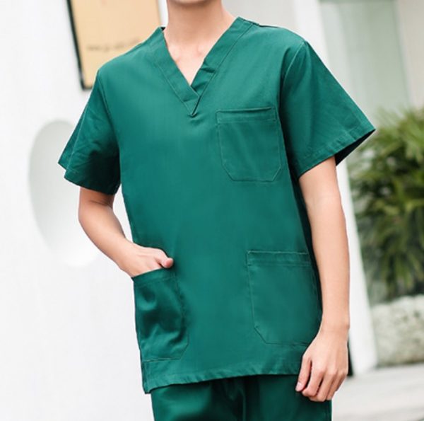 N105深綠淨色醫學醫生護士診所套裝